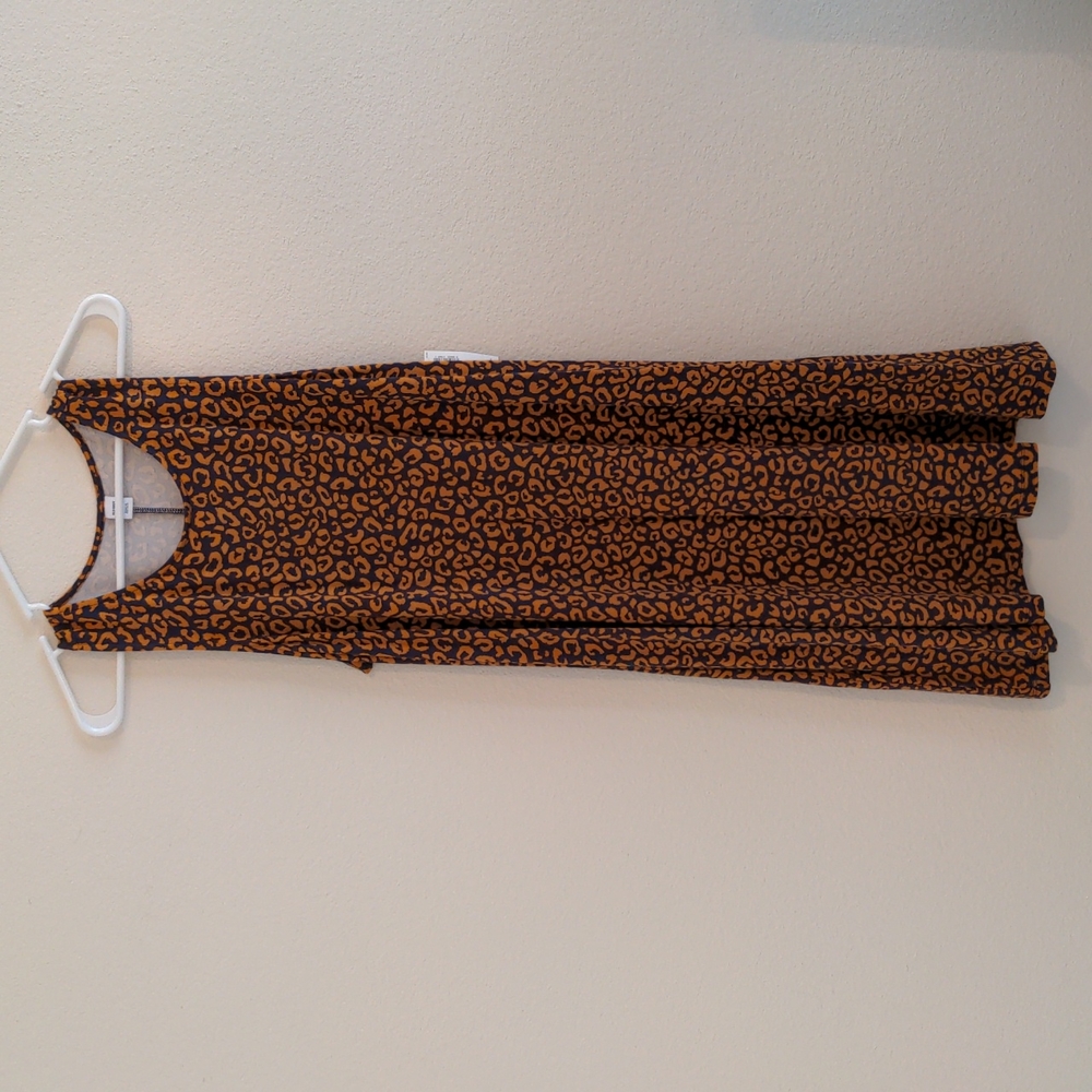 Navy and orange cheetah tank dress (NWT)
